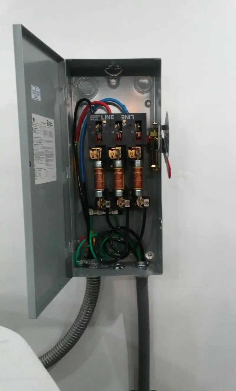 Three-phase disconnect switch installed for Electrical Wiring & Rewiring in McCordsville